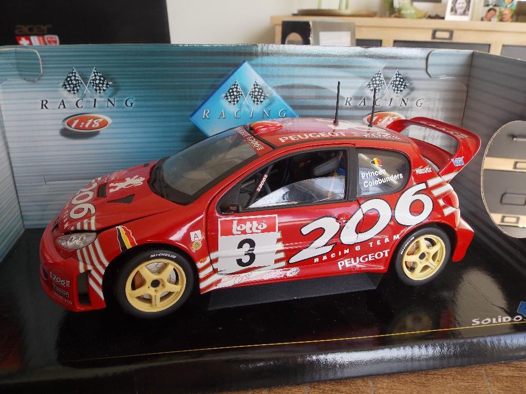Solido S Peugeot 206 WRC B. Princen (1:18), Ophalen of Verzenden, Zo goed als nieuw, Auto