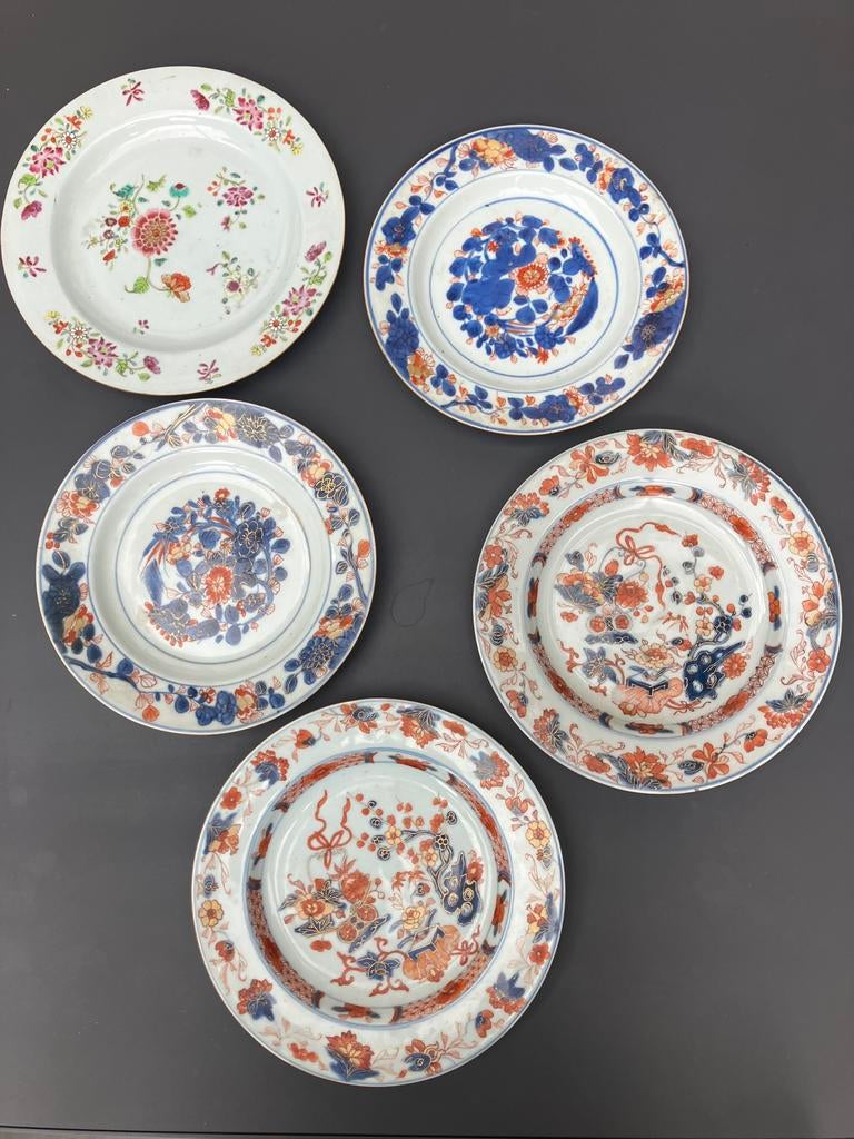 5 x Japans bord porselein porcelaine plat japonais vers 1730, Enlèvement