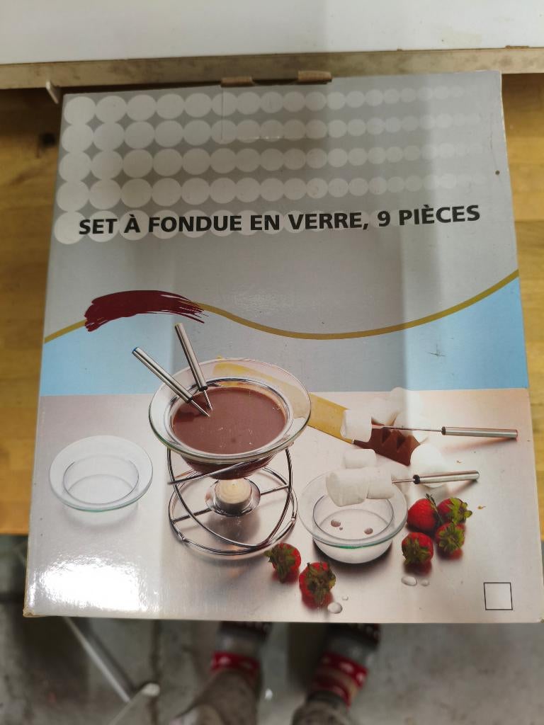 fondue au chocolat, Electroménager, Enlèvement ou Envoi, Comme neuf, Bougie chauffe-plat, Service à fondue