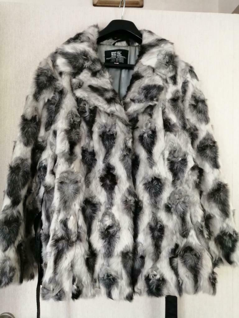 Bontjas, Kleding | Dames, Jassen | Winter, Wit, Maat 42/44 (L), Gedragen, Ophalen