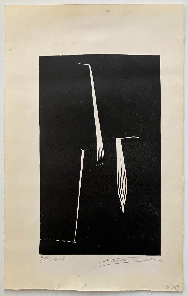 Linosnede Victor Delhez (1901-1985) V.299, Antiek en Kunst, Ophalen of Verzenden