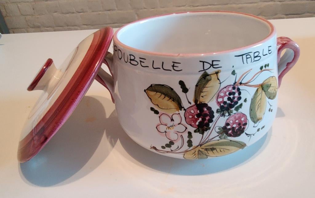 POUBELLE DE TABLE/TAFEL AFVALEMMER RETRO, Ophalen, Zo goed als nieuw, Porselein
