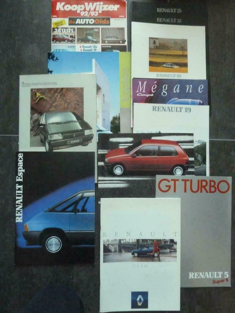 brochures Renault 1984-1995 R19 R25 espace, Ophalen of Verzenden, Gelezen, Renault