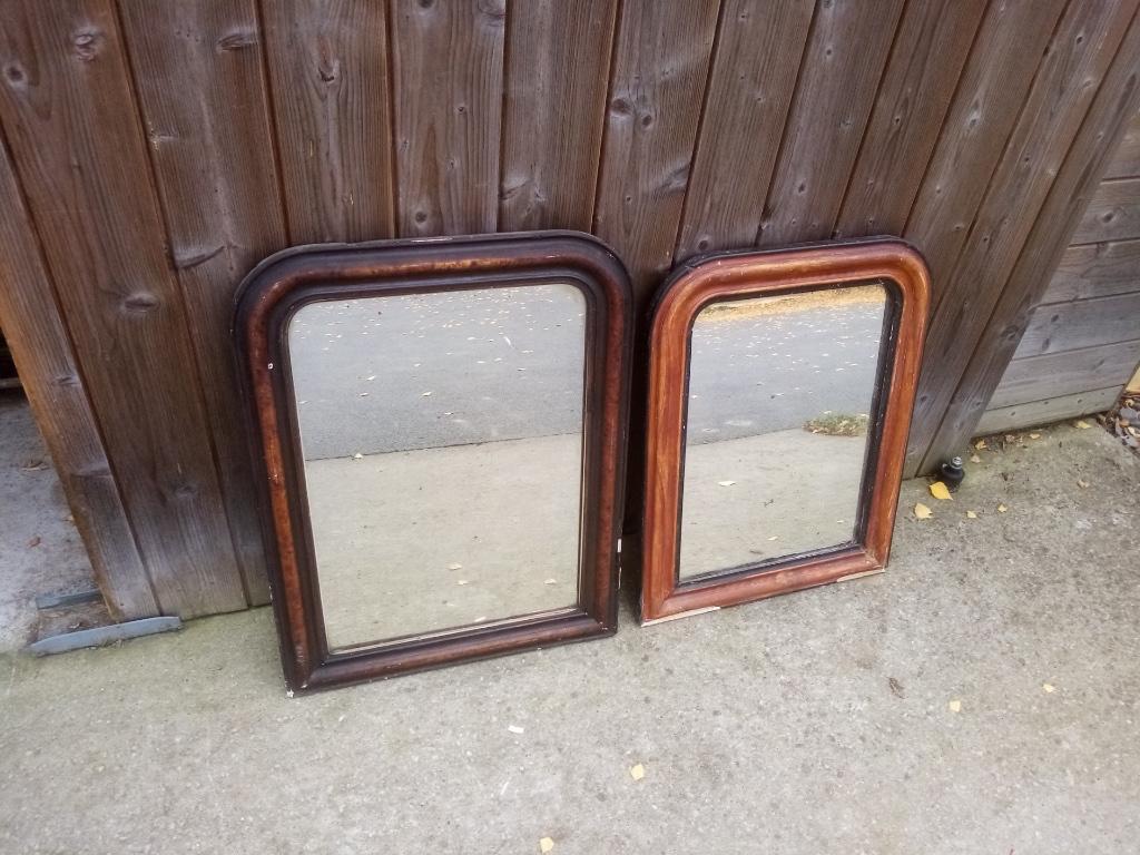 Verkoop 2 antieke Louis Philippe spiegels, Antiek en Kunst, Ophalen, Overige vormen, 50 tot 100 cm, Minder dan 100 cm