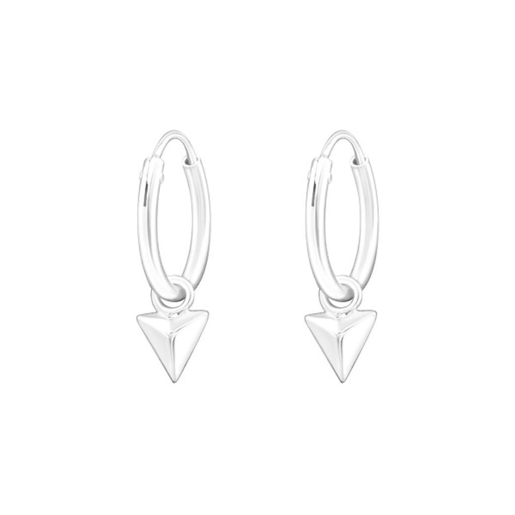 Boucles d'oreilles créoles à pointes en argent 925, Enlèvement ou Envoi, Neuf, Argent