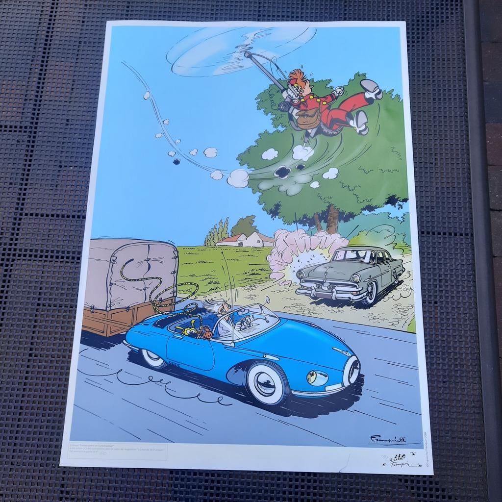 MAGNIFIQUE AFFICHE NUMÉROTÉE SPIROU. IMPRIMÉ EN 2004., Collections, Personnages de BD, Comme neuf, Image, Affiche ou Autocollant