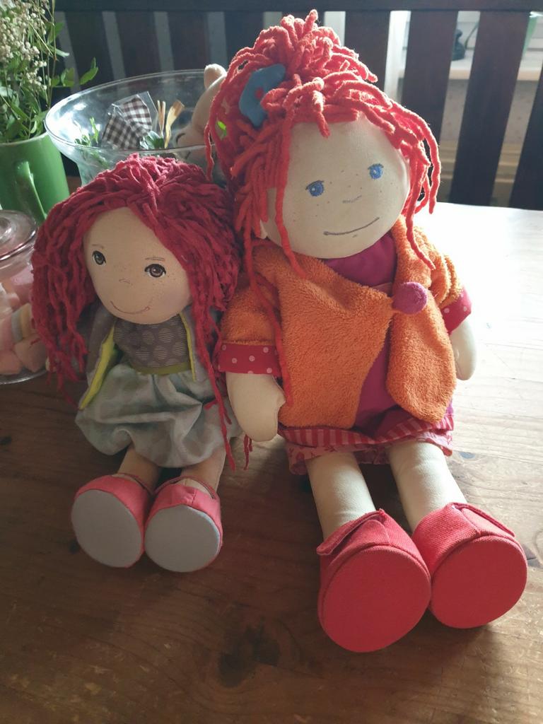 2 stoffen popjes   ,samen 20 €, Ophalen of Verzenden, Zo goed als nieuw