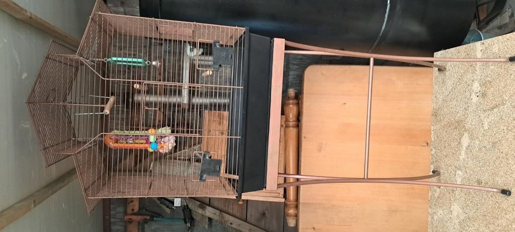 Mooi vogelkooi met onderstel goudkleurig, Ophalen, Zo goed als nieuw