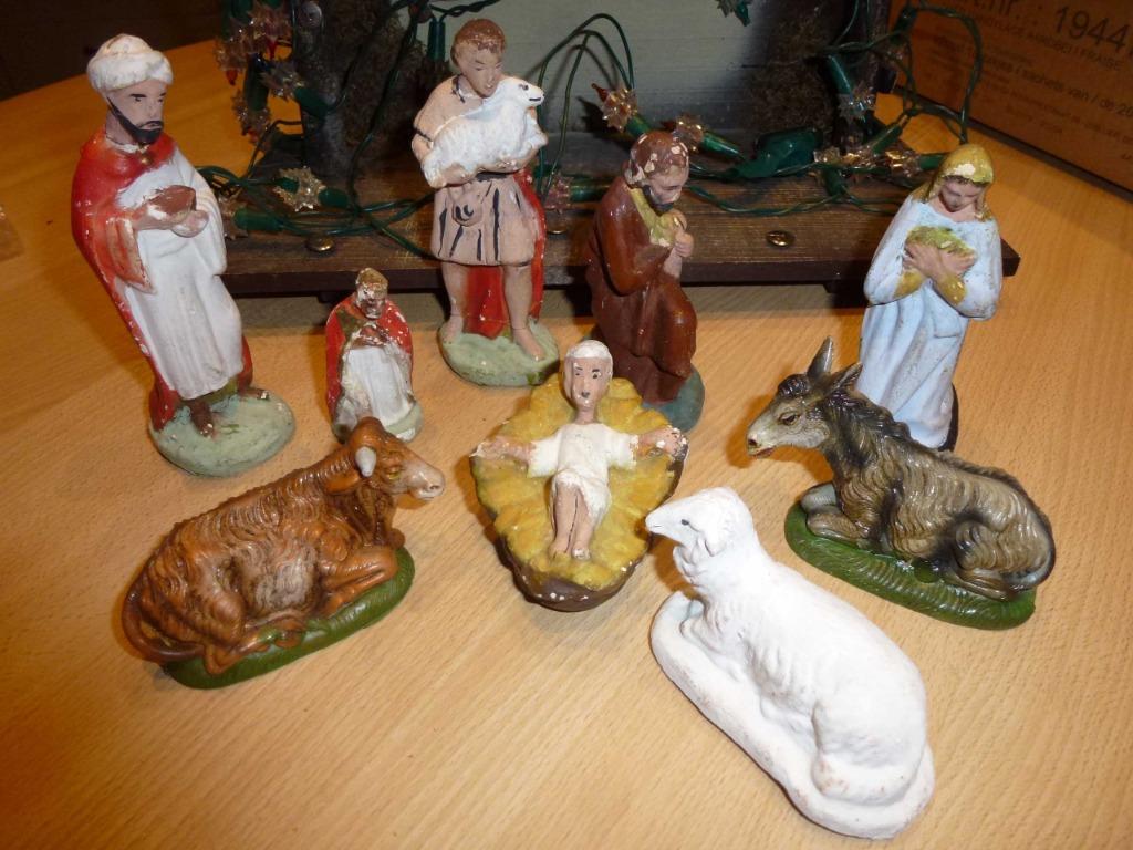 crèche de Noël des années 40 - 50  magnifique VINTAGE, Maison & Meubles, Accessoires pour la Maison | Autre, Utilisé, Enlèvement ou Envoi