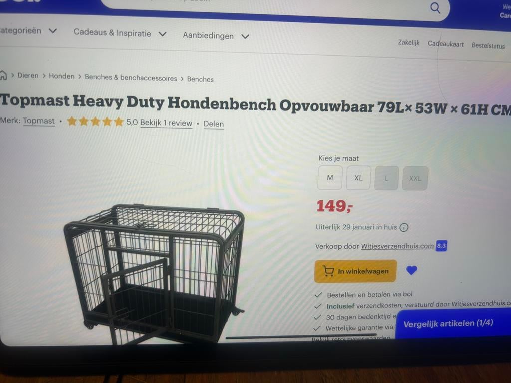 Opvouwbare bench op wielen als nieuw, Dieren en Toebehoren, Hondenbenches, Ophalen, Zo goed als nieuw