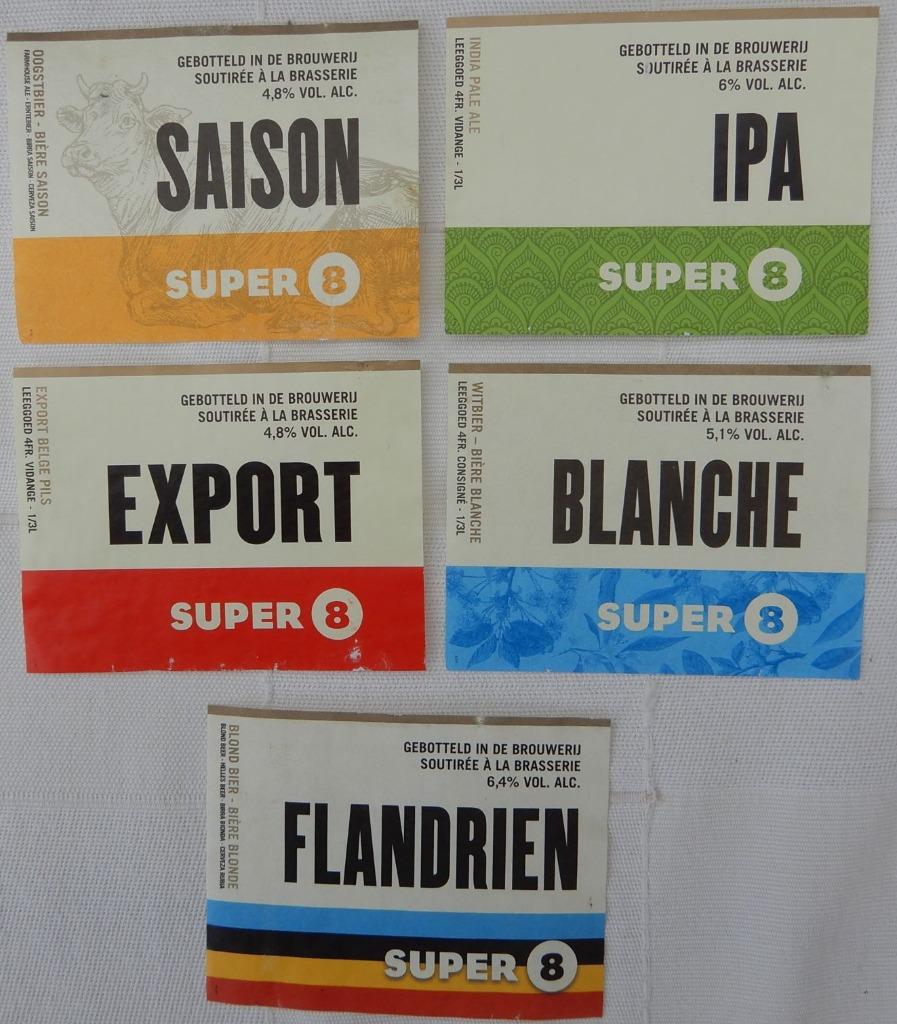 Étiquette de bière Super 8 Brasserie Haacht (L4), Enlèvement ou Envoi, Utilisé, Autres types, Autres marques