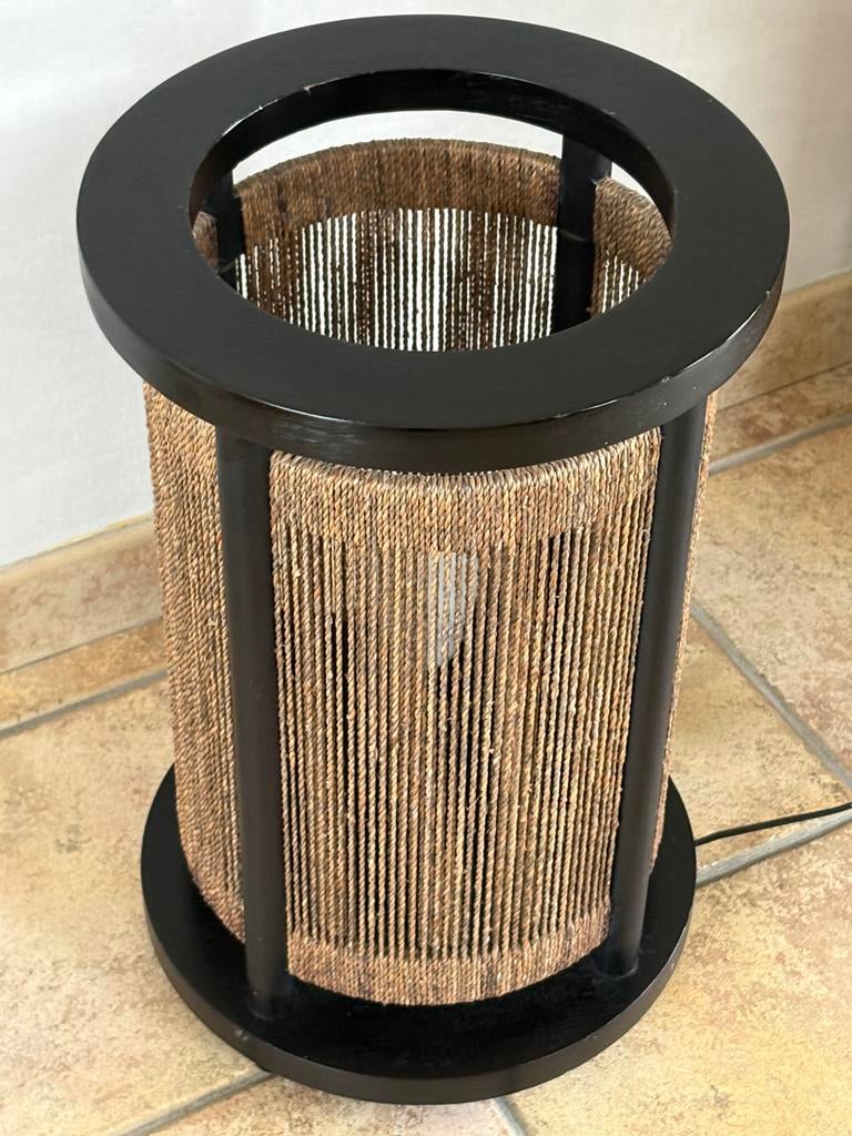Lampadaire sur pied en fines cordes tressées., Ophalen, Gebruikt, Minder dan 100 cm, Bohème
