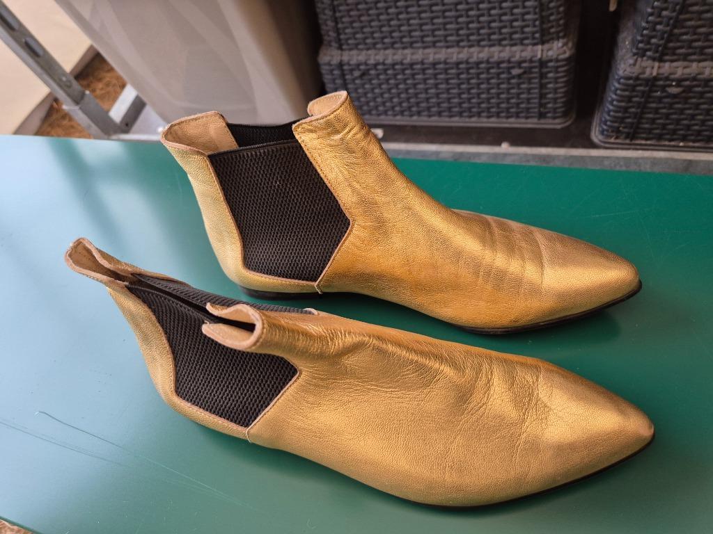 IvyLee Copenhagen lederen metallic maat 39 - Geel - Putte, Overige kleuren, Lage of Enkellaarzen, Ophalen of Verzenden, Zo goed als nieuw