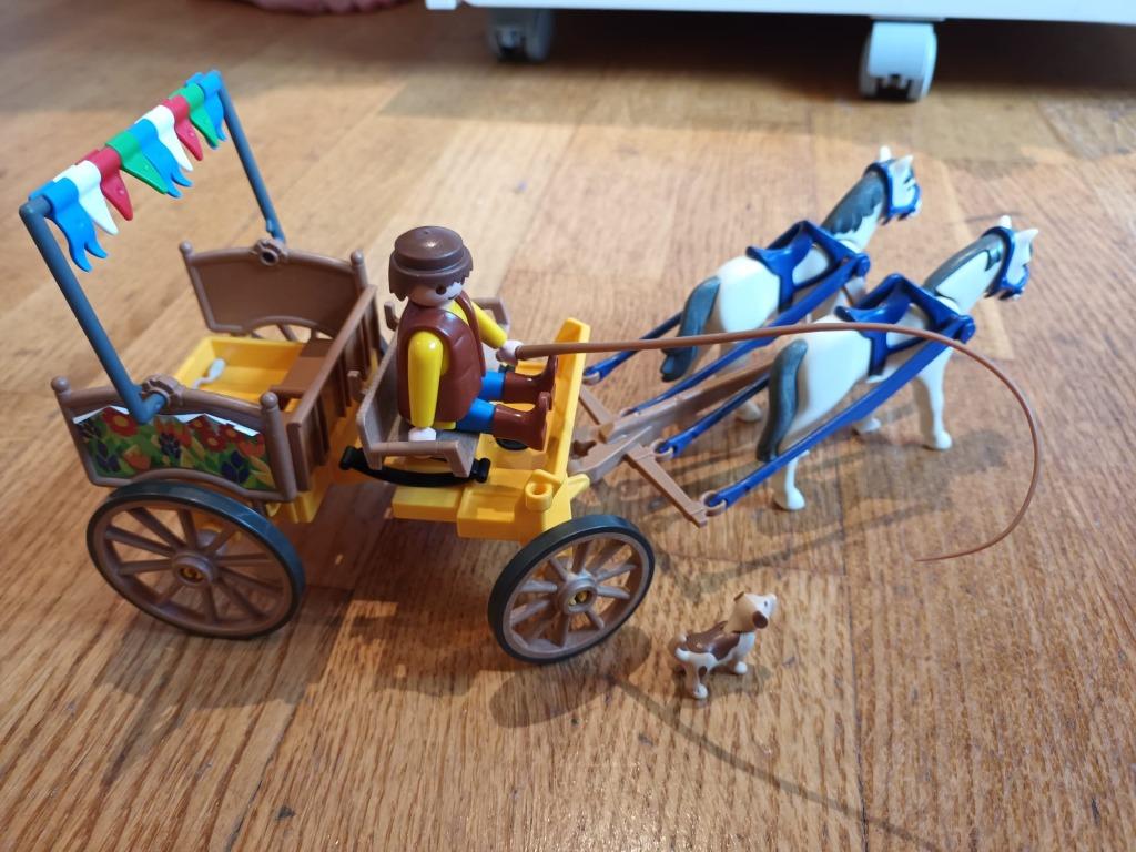 playmobil - koets met paarden, Ophalen of Verzenden, Zo goed als nieuw