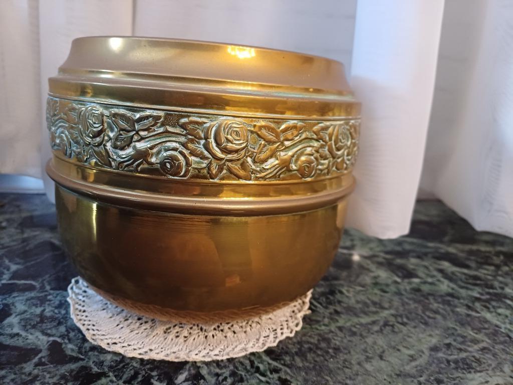 2 X  ANTIEKE KOPEREN  CACHE-POTS  JAREN TWINTIG., Ophalen
