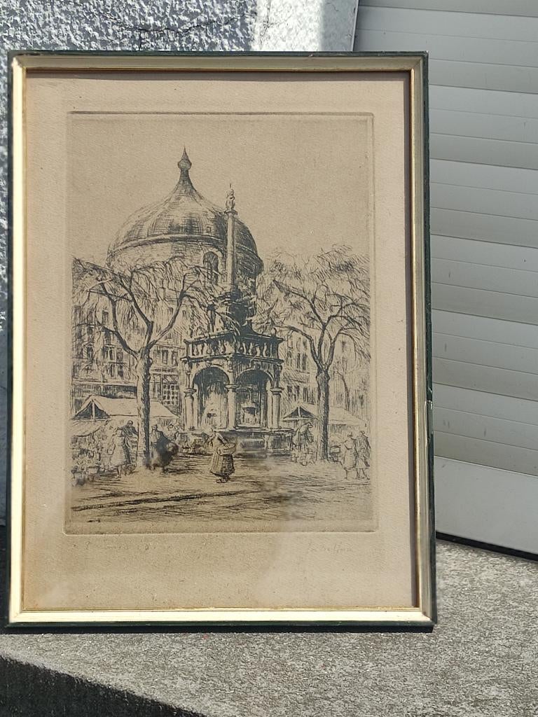 gravure signe jos delfosse, Antiquités & Art, Enlèvement ou Envoi