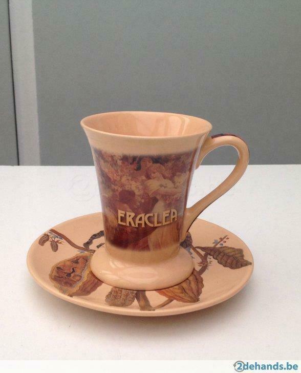 Theetas in porselein art nouveau stijl Antica Cioccolateria, Huis en Inrichting, Ophalen of Verzenden, Zo goed als nieuw, Overige stijlen