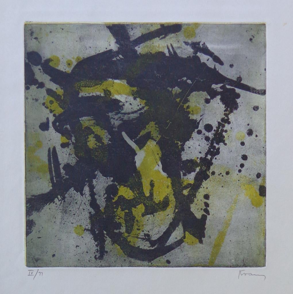 GÜNTHER KRAUS / ABSTRACTIE / KLEURETS / 50x35cm / SIG / 1960, Enlèvement ou Envoi