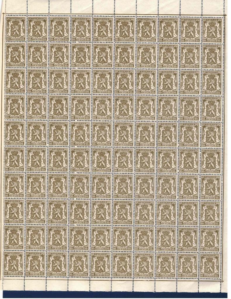postzegels belgie nr 420 xx in volledig vel van 100 stuks, Verzenden, Orginele gom, Zonder stempel, Postfris