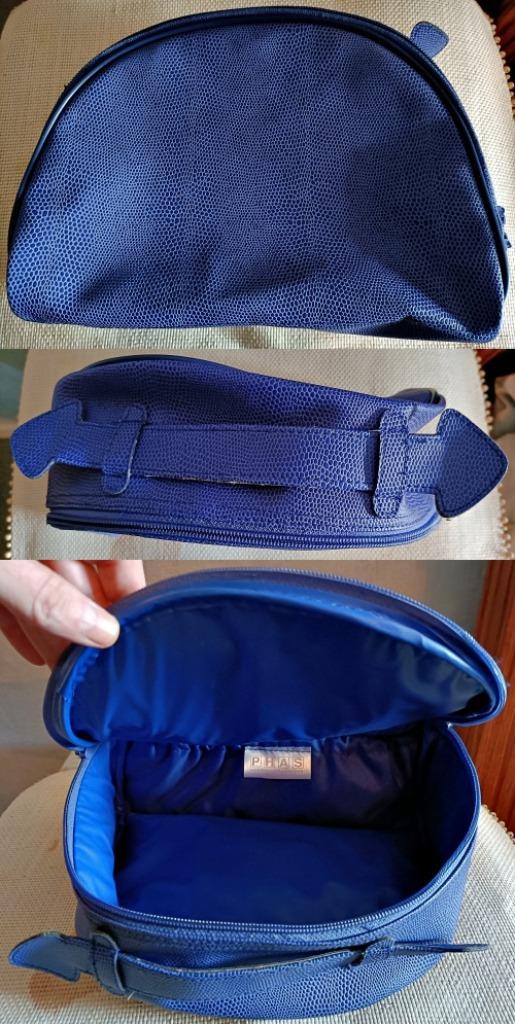 Trousse de toilette large bleue simili cuir lézard avec anse, Bijoux, Sacs & Beauté, Trousses de toilette, Neuf, Homme ou Femme