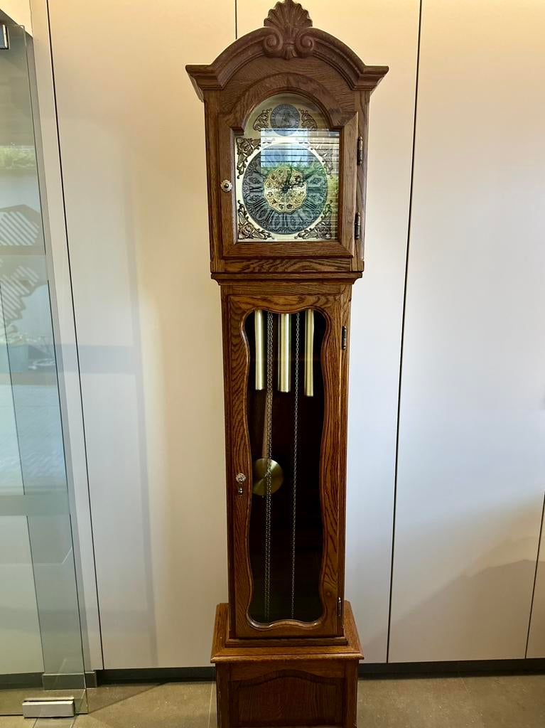 Horloge permanente Interclock, en bois, montre avec poids, Antiquités & Art, Antiquités | Horloges, Enlèvement