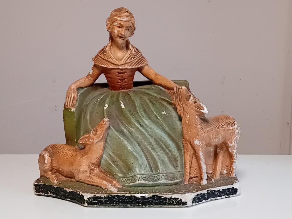 Statue en plâtre polychrome, Enlèvement ou Envoi