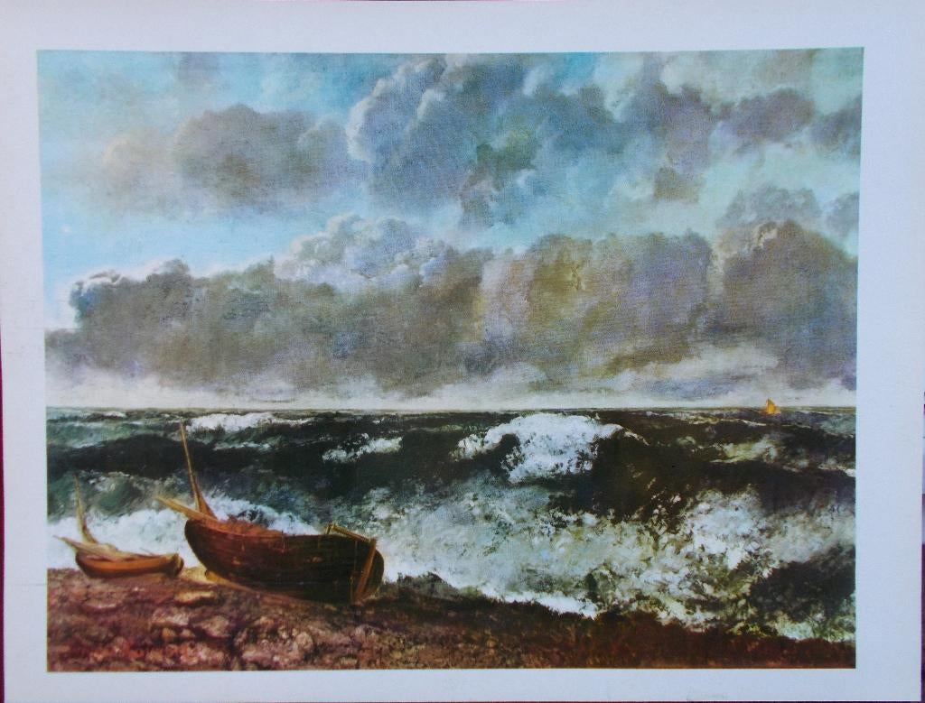 Poster Jean Désiré Gustave Courbet "De storm" (23 x 30 cm), Antiek en Kunst, Verzenden
