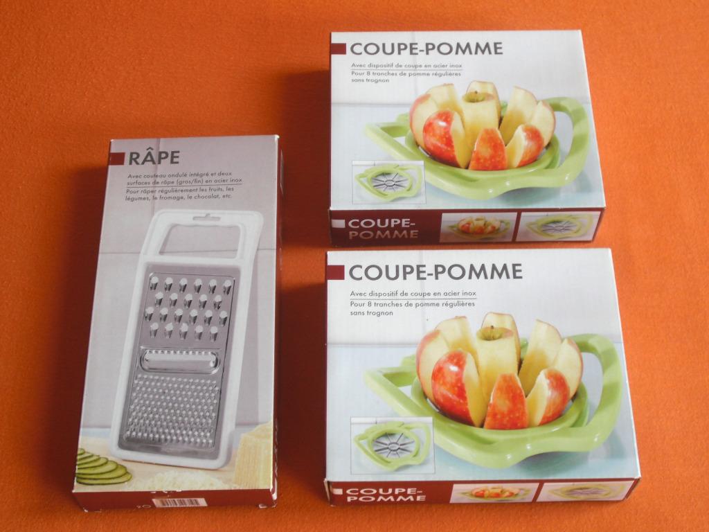 ** 1 Râpe + 2 Coupe - Pommes ** NEUFS  !, Maison & Meubles, Enlèvement ou Envoi, Neuf