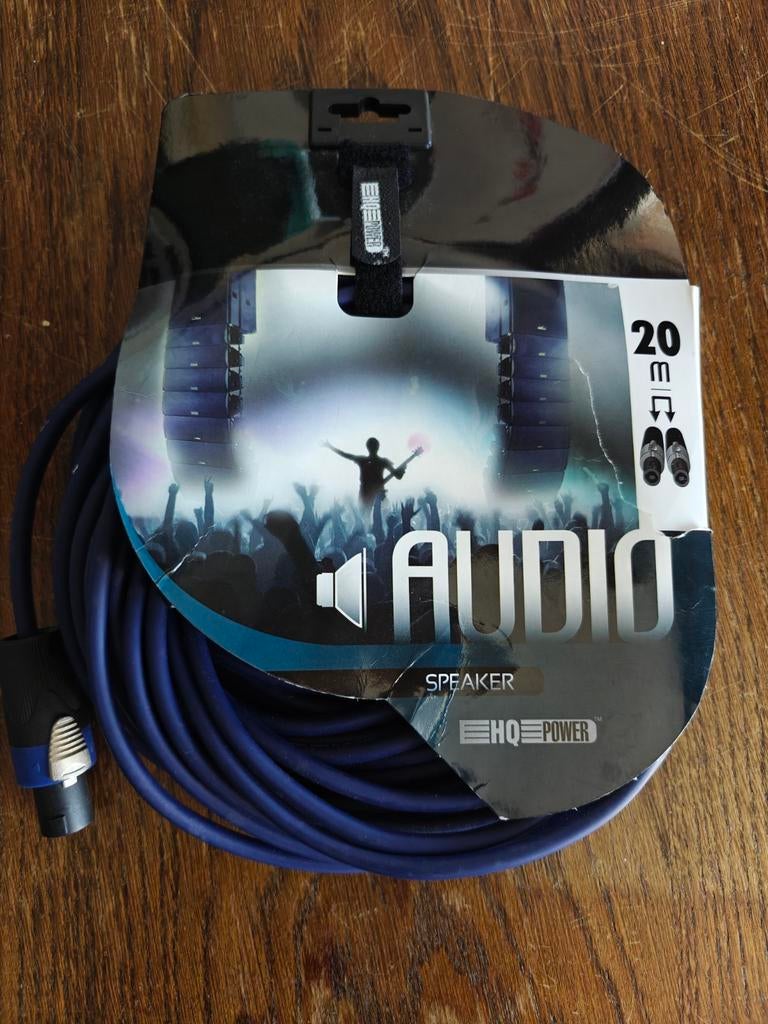 NEUTRIK SPEAKON 4P MANNELIJK NAAR 4P MANNELIJK - BLAUW - 20m, Audio, Tv en Foto, Audiokabels en Televisiekabels, Nieuw, Ophalen of Verzenden