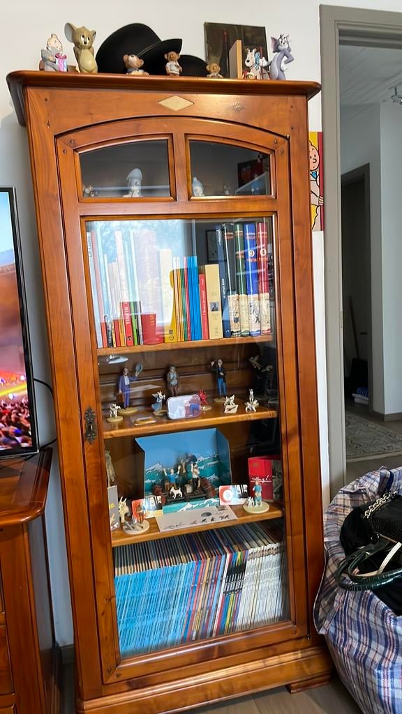 Vitrine, 25 à 50 cm, Avec porte(s), Chouette vitrine avec dissîng moderne et ancien, Utilisé