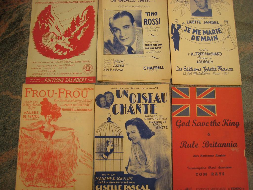 Lot d'anciennes partitions de musique, Verzenden, Gebruikt