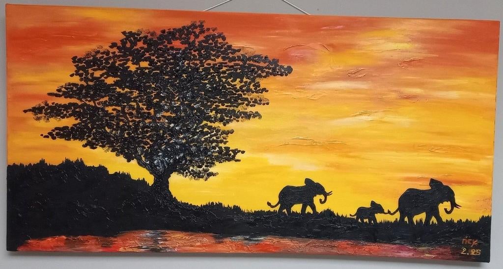 Olieverf schilderij Afrika, Ophalen