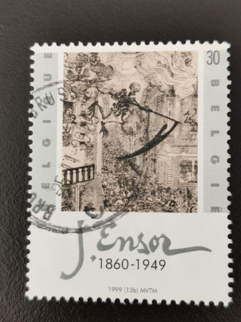 Belgique 1999 - James Ensor, Enlèvement ou Envoi, Affranchi, Art