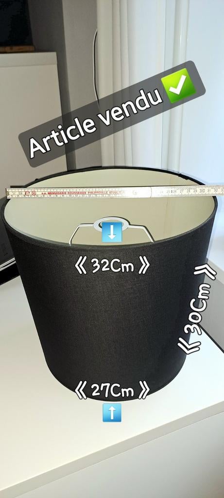 Abat-jour noir conique neuf / Article vendu ✅️, Maison & Meubles, Neuf