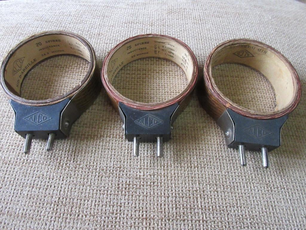 Lot de 3 bobines tsf Alco 20-25-35 spires  1920', Enlèvement ou Envoi