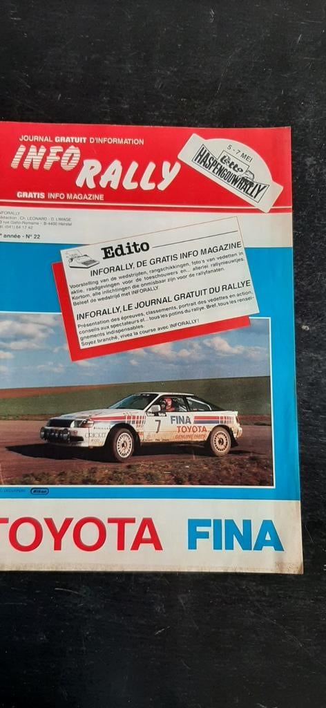 Informations sur le rallye Haspengouw Rally 1989, Livres, Enlèvement ou Envoi, Comme neuf