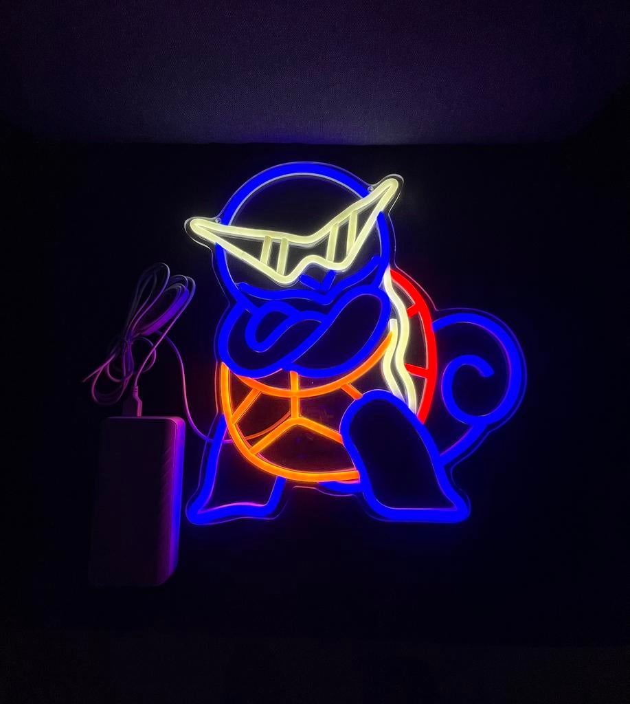 Squirtle à lumière au néon, Enlèvement ou Envoi, Neuf, Table lumineuse ou lampe (néon)