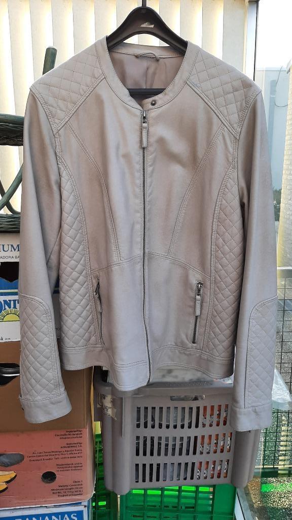 lederen dames vest maat 44 beige, Enlèvement, Porté, Taille 42/44 (L), Beige