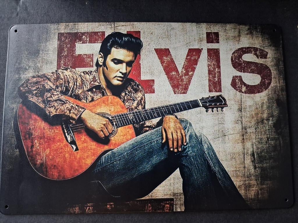 Vintage metalen bord "Elvis Presley " Nieuwe staat, Verzenden, Accessoire