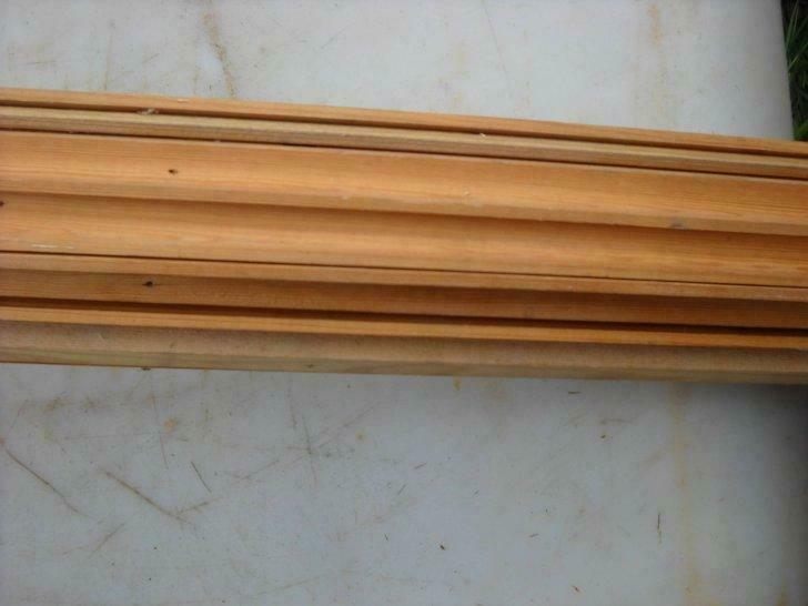 Moulure creuse en bois sapin de 22 x 22 mm., Doe-het-zelf en Bouw, Ophalen of Verzenden, Gebruikt