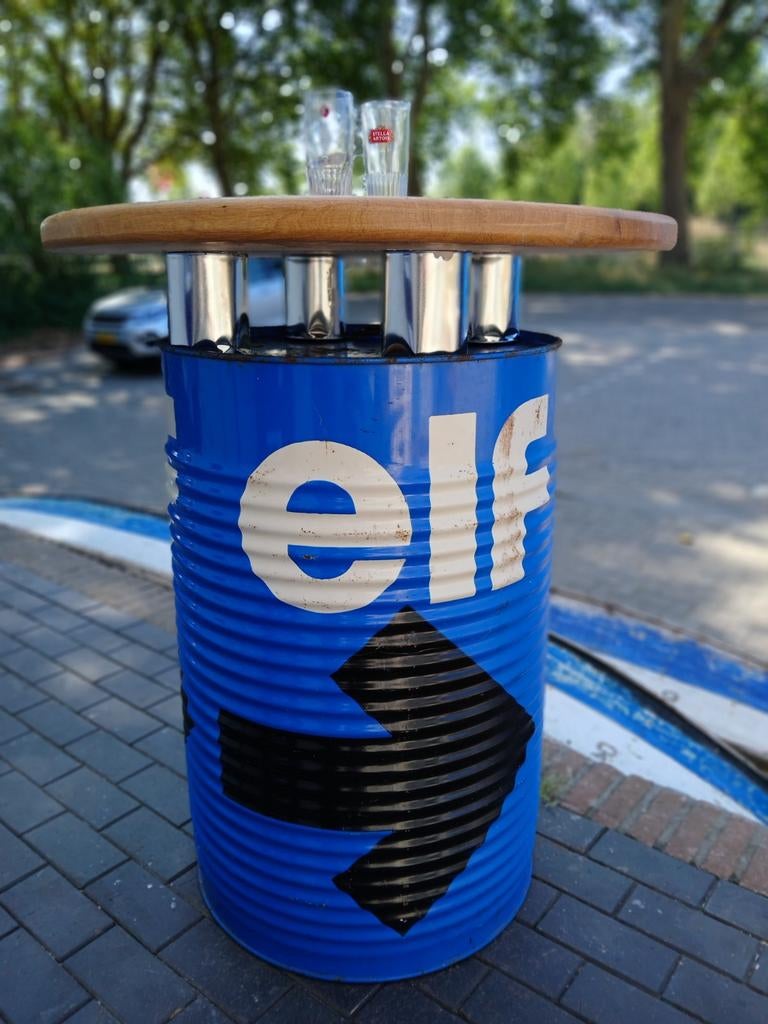 Statafel ELF motorolie, Franse benzine, Renaultracing, Ophalen, Gebruikt