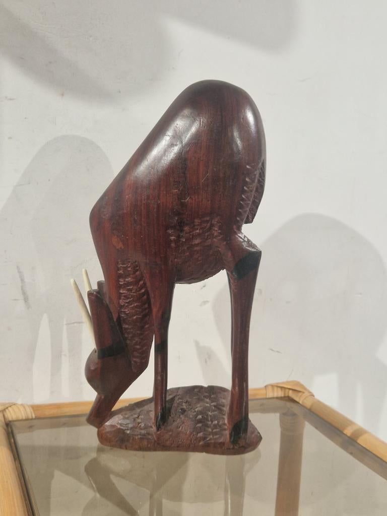 Vintage Houtsnijwerk Decoratie Hert , ree , 31 cm hoog, Ophalen of Verzenden