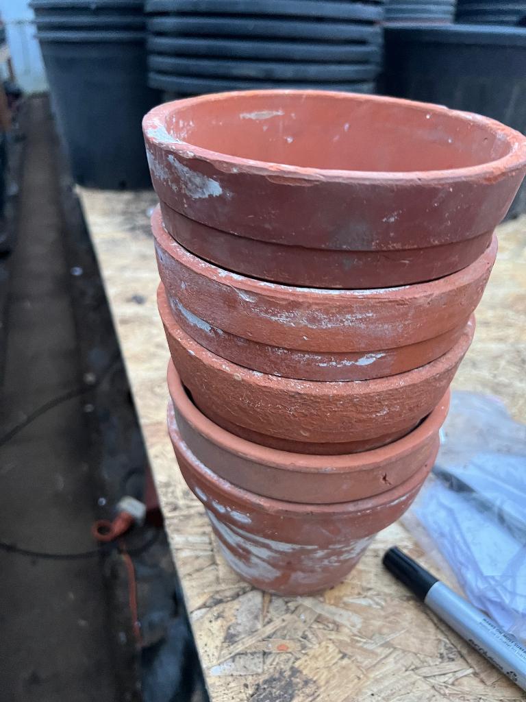 terracotta bloempotten 15 cm, Rond, Ophalen of Verzenden, Zo goed als nieuw, Balkon