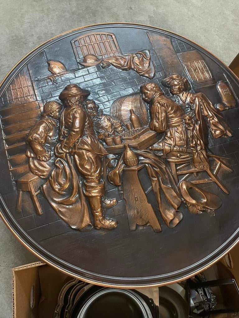 Decoratieve koperen plaat, Antiek en Kunst, Ophalen