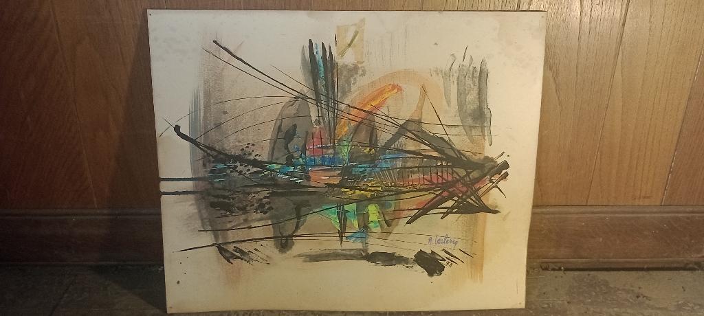 Schilderij gesigneerd „A. Leclercq”, 1973, 55x45, n123, Antiek en Kunst, Ophalen of Verzenden