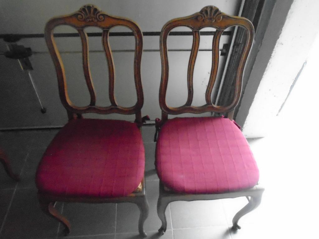 2 gelijke eetkamerstoelen Louis XV in massieve eik spotprijs, Antiek en Kunst, Ophalen