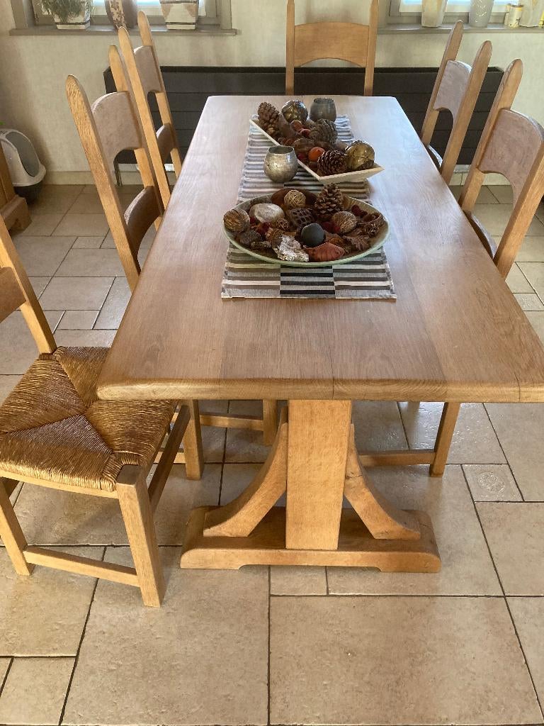 eiken eetplaats, Huis en Inrichting, Ophalen, Gebruikt, 4 tot 6 stoelen