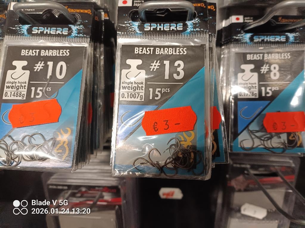 Browning vishaken : UITVERKOOP, Watersport en Boten, Ophalen of Verzenden, Nieuw, Haak
