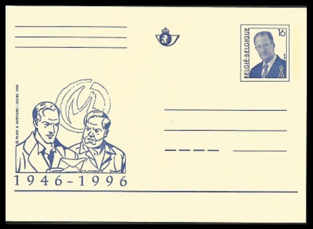 Entier postal Blake & Mortimer, E.P. Jacobs, bande dessinée, Timbres & Monnaies, Envoi, Non oblitéré, Autre, Neuf