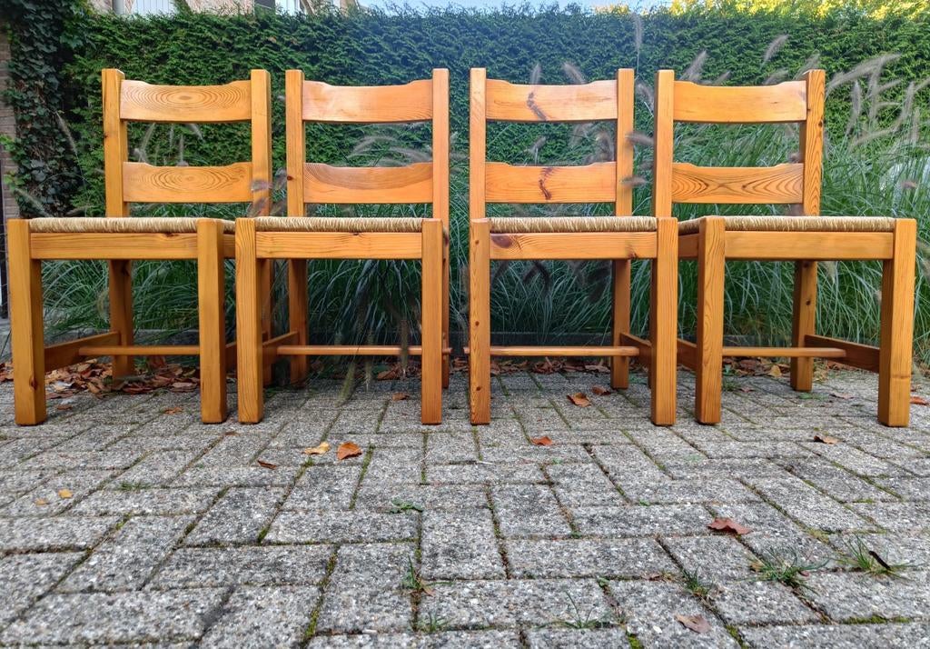 Vintage set van 4 brutalist stoelen, Antiquités & Art, Antiquités | Meubles | Chaises & Canapés, Enlèvement
